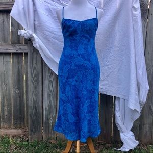 Express Blue Midi Maxi Dress with Low Back